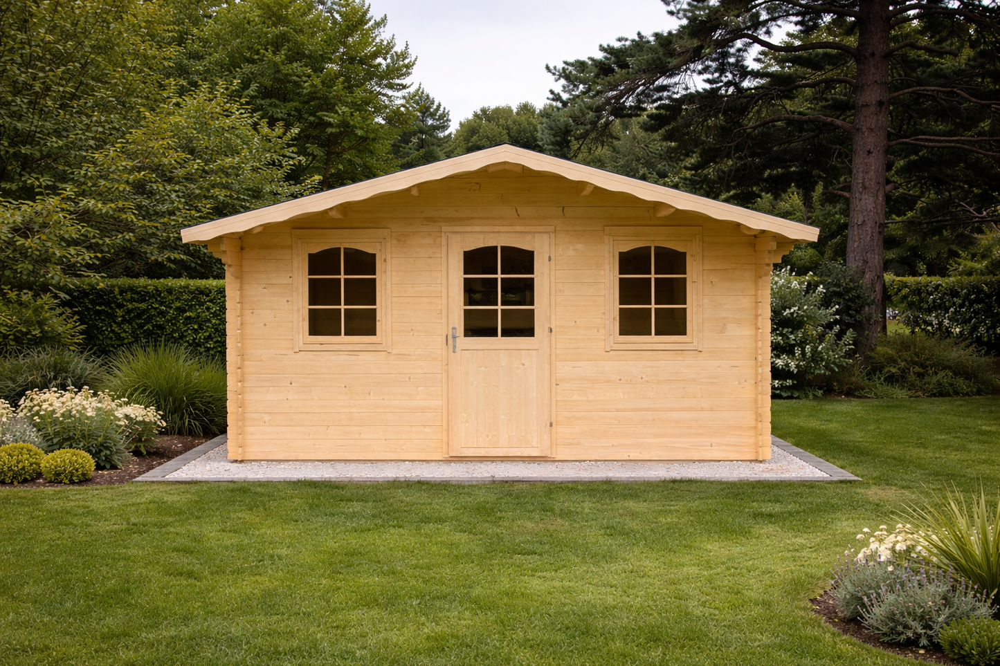 4.45m x 4m Log Cabin | Wooden Garden Cabin UK