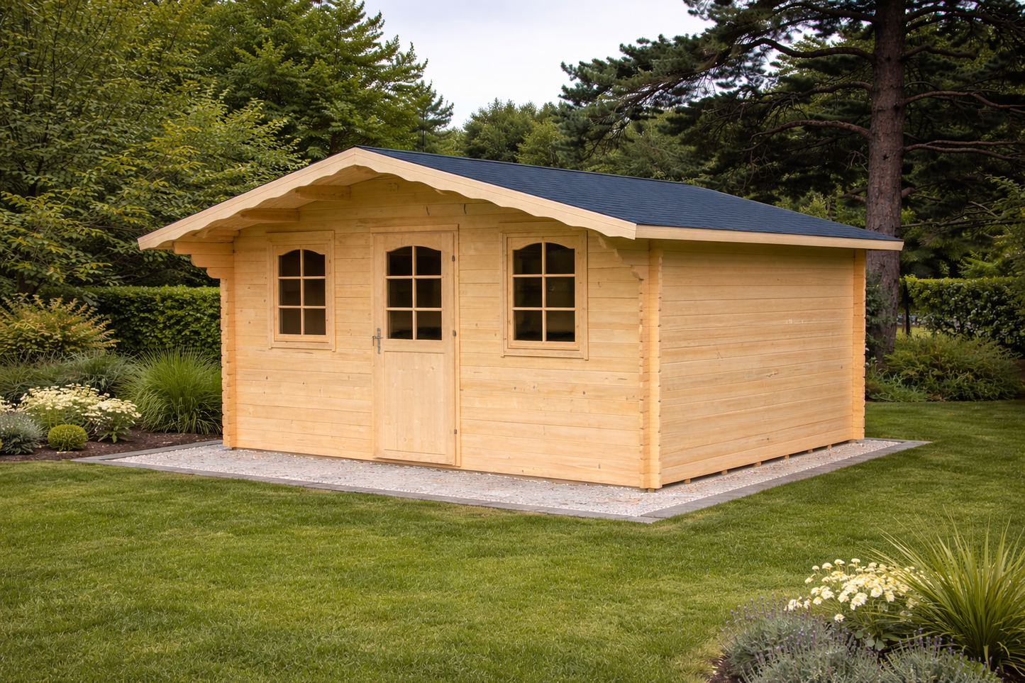 4.45m x 4m Log Cabin | Wooden Garden Cabin UK