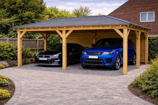 Wooden Carport Gazebo – Handcrafted Heavy-Duty Timber Shelter